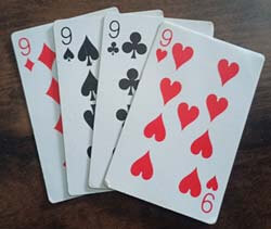 Playing cards names nine